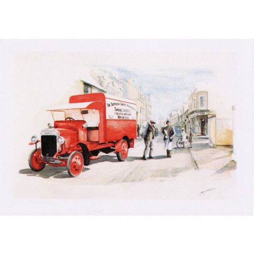 Postcard Automotive Art Thornycroft Workhorse Southern Counties Lorry Winchester