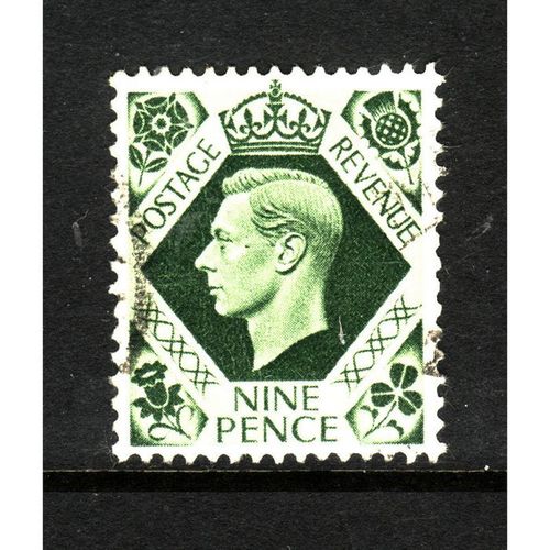 GREAT BRITAIN 1937 SG 473 9d DEEP OLIVE GREEN FINE USED#3
