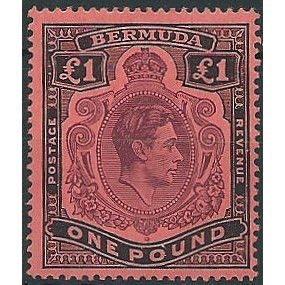 Bermuda 1938 SG121 £1 Purple & Black/Red Mounted Mint .. .