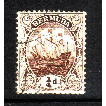BERMUDA 1910 /1925 SG 44a 1/4d PALE BROWN FINE USED