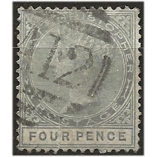 St Christopher 1884 SG18 4d Grey Wmk Crown CA Good+ Used . ..