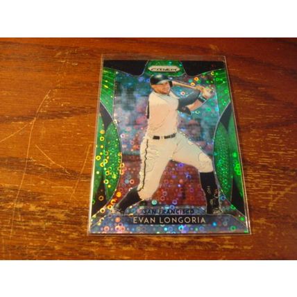 2019 Panini Prizm, Green Disco Prizm, #'d 74/199, EVAN LONGORIA, Giants #291