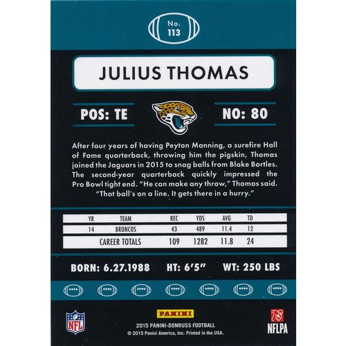 2015 Donruss Football 113 Julius Thomas Jacksonville Jaguars