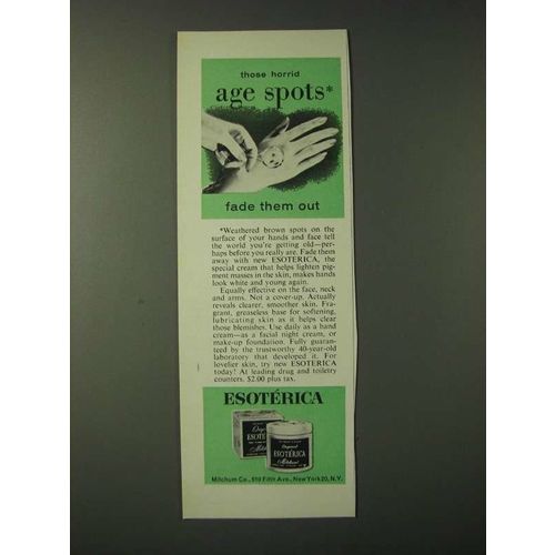 1960 Mitchum Esoterica Ad - Those horrid age spots fade them out