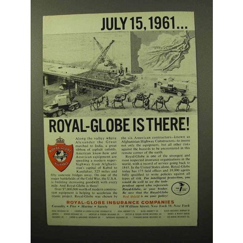 1964 Royal-Globe Insurance Ad - Afghanistan Highway