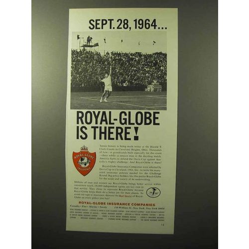 1964 Royal-Globe Insurance Ad - Davis Cup