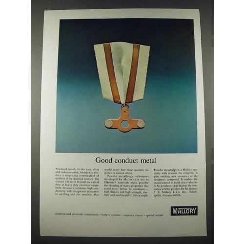 1965 Mallory Electronic Components Ad - Good Conduct Metal