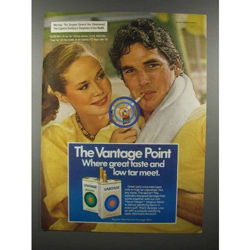 1979 Vantage Cigarette Ad - Great Taste Low Tar