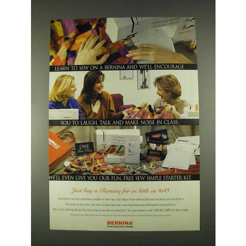 1996 Berina Sewing Machine Ad - We'll Encourage