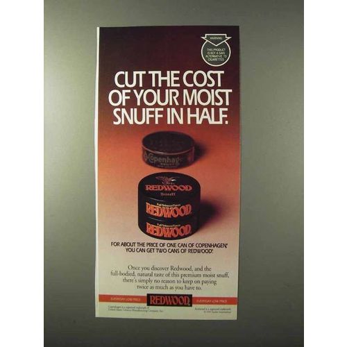 1995 Redwood Tobacco Ad - Cut The Cost in Half