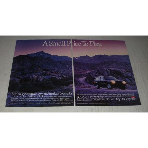1990 Jeep Cherokee Sport Ad - A small price to play
