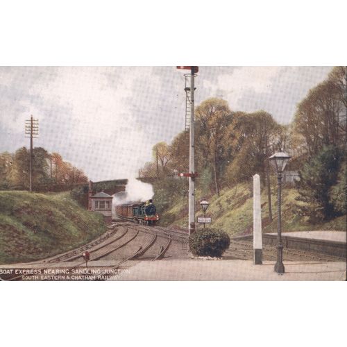 Antique McCorquodale & Co Ltd. PC - Boat Express Nearing Sandling Junction