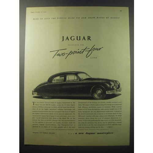 1955 Jaguar Two-point-Four Litre Car Ad - Here to join the famous Mark VII