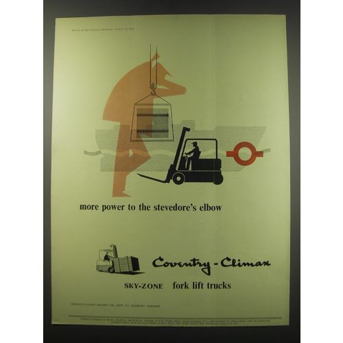 1957 Coventry Climax Sky-zone Fork lift trucks Ad - More power to the