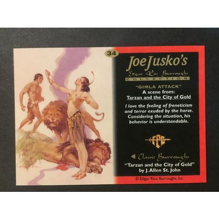 Joe Jusko: Edgar Rice Burroughs I trading card #34, excellent condition!