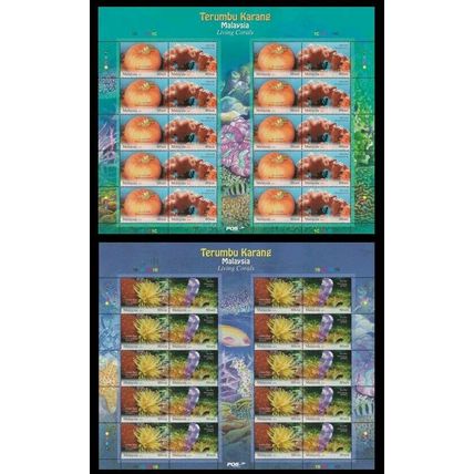 Malaysia Living Corals 2013 Underwater Life Reef Ocean Sea Marine (sheetlet) MNH
