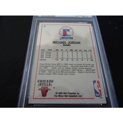 1989-90 NBA Hoops Card # 021 Michael Jordan All-Star PSA Mint (9) Chicago Bulls