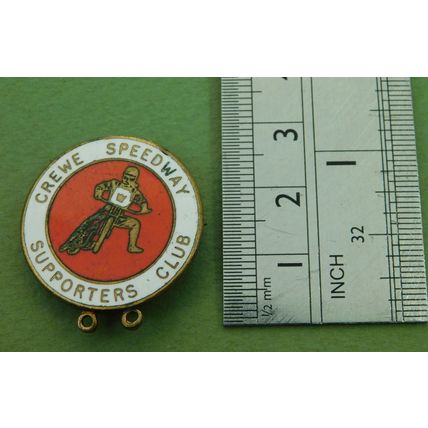 Vintage Crewe Speedway Supporters Club Metal Enamel Pin Badge