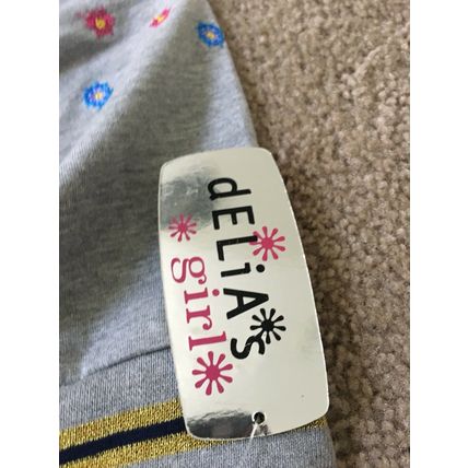 Deliah*s Girl Floral Print Sweatshirt Crew Neck Size Medium Gray