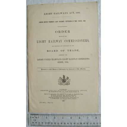 1904 London United Tramways Light Railways Extension of Time Order