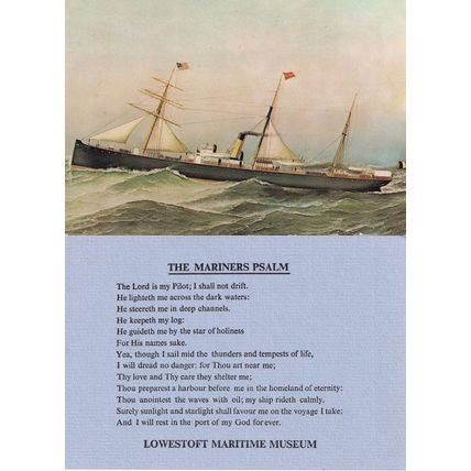 The Mariners Psalm Lowestoft Mariners Museum Ship Postcard Card