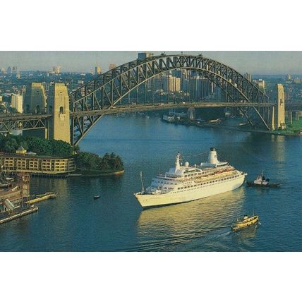 P&O Harbour Princess Cruise Liner Ship At Sydney Harbour Postcard