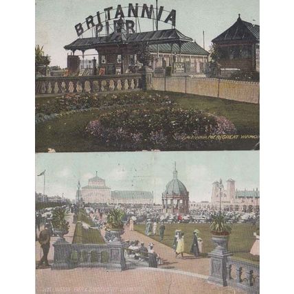 Great Yarmouth Norfolk Brittania Pier + Gardens 2x Postcard s