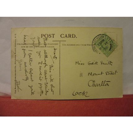 MISS ETHEL IRVING . actress used antique postcard RP 1906 pm /