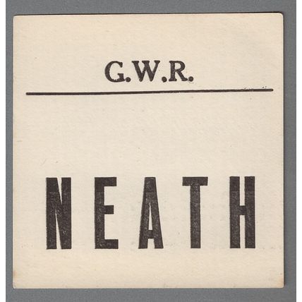 GREAT WESTERN RAILWAY LUGGAGE LABEL - NEATH (Large caps)