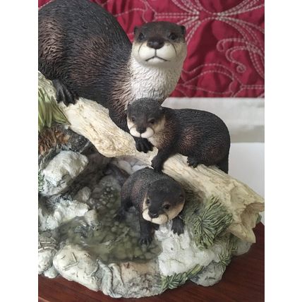 Border Fine Arts Limited Edition Late Thaw by Ayres MTR07 1994 1979/2000 Otters