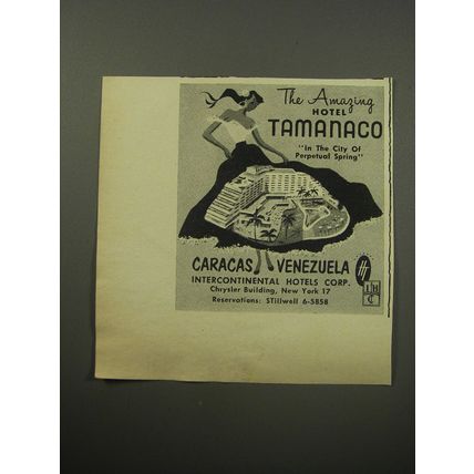 1955 Hotel Tamanaco Ad - In the city of the Perpetual Spring