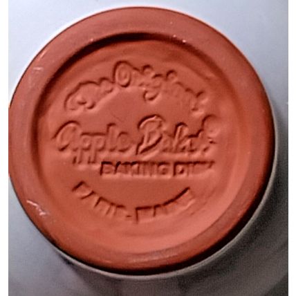 The Original Apple Baker Baking Pottery Dish 6-3/8" Dia., Made In Paris Maine