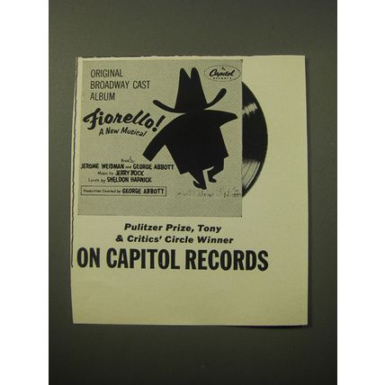 1960 Capitol Records Album Advertisement - Fiorello! A New Musical