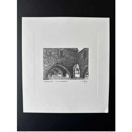 France 1986 Gravure Epreuve Claude Durrens Monpazier Les Cornières ITVF 21 x 19