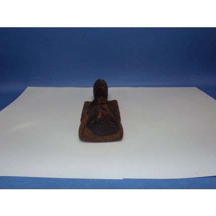 Handmade Carved Wooden 2 Tone Wood Sculptures of Dominican Shaman For Good Luck