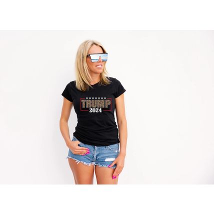 Trump 2024 w Cheetah Print T-Shirt