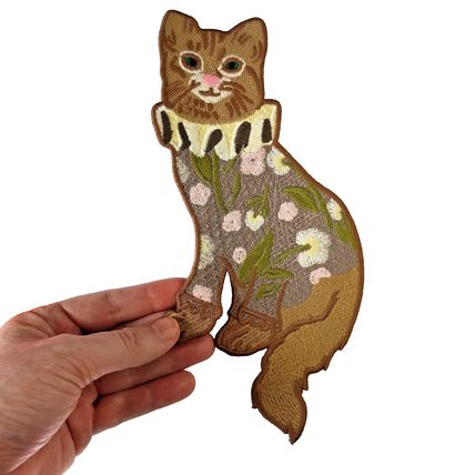Sew on Cat Patch Embroidered Cat in a Jumper 24cm x 12cm Embellishment P374