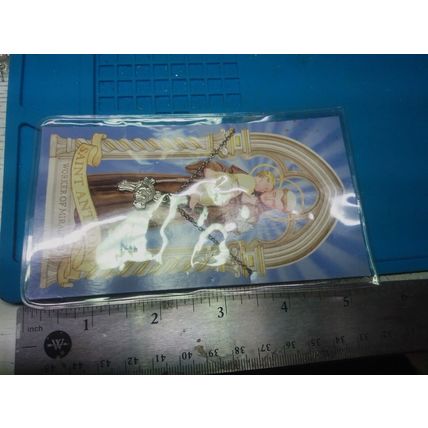 ST. ANTHONY RELIGIOUS MEDAL CROSS Silver Tone PENDANT/NECKLACE