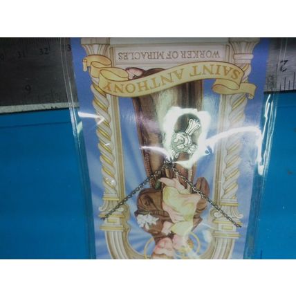 ST. ANTHONY RELIGIOUS MEDAL CROSS Silver Tone PENDANT/NECKLACE