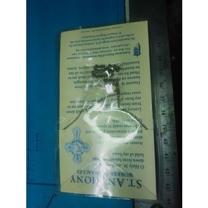 ST. ANTHONY RELIGIOUS MEDAL CROSS Silver Tone PENDANT/NECKLACE