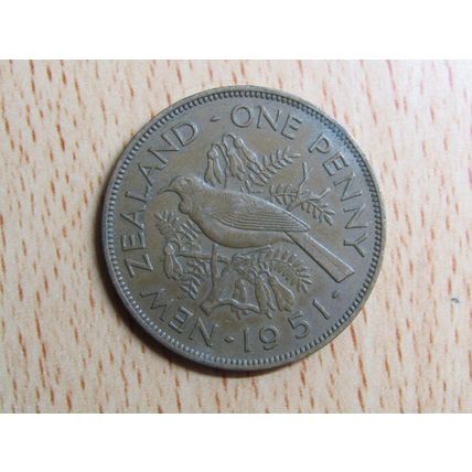New Zealand 1951 1d Penny Coin