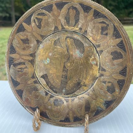 Vintage 5.5” Collector/Decorative Egyptian Plate with Stand