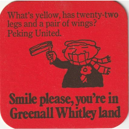 BEER MAT - GREENALL WHITLEY BREWERY - SMILE PLEASE - (Cat No 264) - (1973)