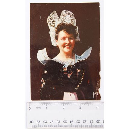2x old postcards La Bretagne, Costume et coiffe de fouesnant, Finistère