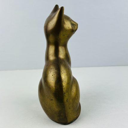 Cat Sitting Figure Brass - Made In Korea