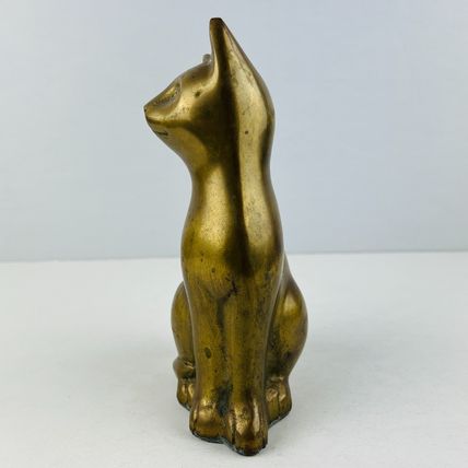 Cat Sitting Figure Brass - Made In Korea