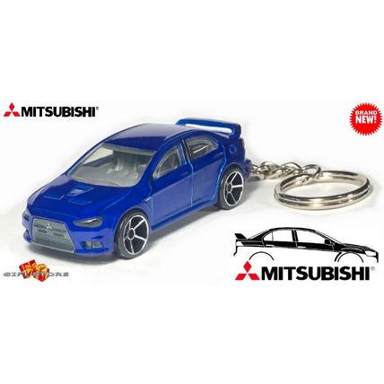 VERY RARE KEYCHAIN BLUE MITSUBISHI LANCER