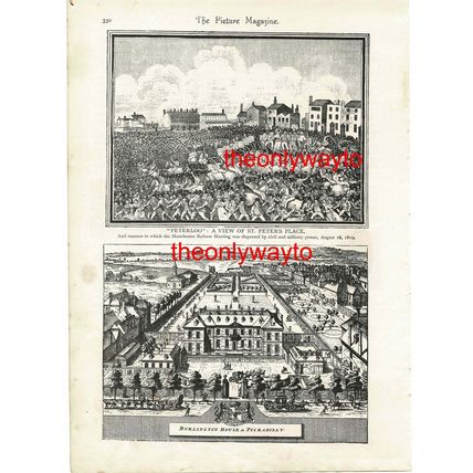 Peterloo & Burlington House, (Old Prints, Reverse), Book Illustration), 1893