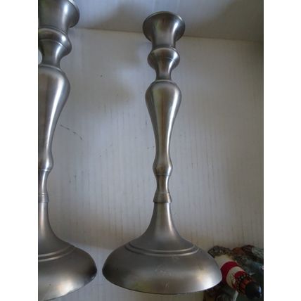 Candlesticks - Vintage Metal - Set of 2 - Height 12 inches - Base 5 inches wide