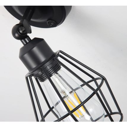 12V LED RV Wall Sconce Light Fixture with Switch and Metal Cage Shade, RV LED Be